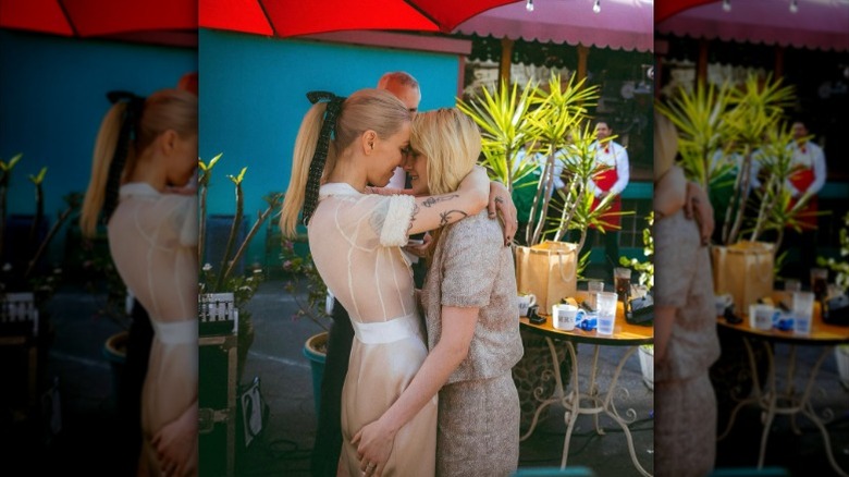 Dylan Meyer and Kristen Stewart on their wedding day