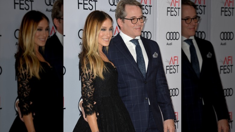 Sarah Jessica Parker and Matthew Broderick pose on the red carpet