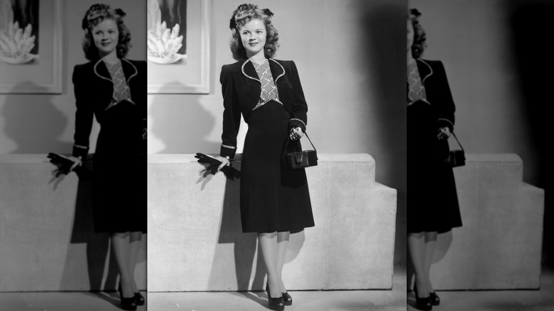 Shirley Temple posing for a portrait in 1947