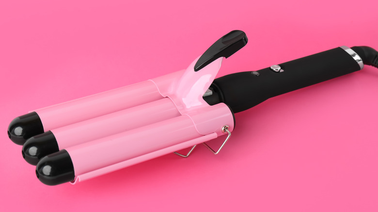 pink hair waver on a pink background