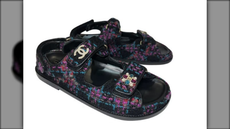 Chanel tweed dad sandals
