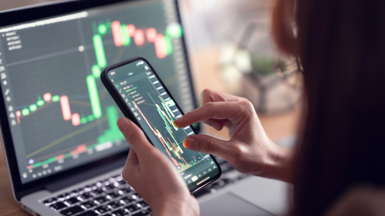 business phone and laptop