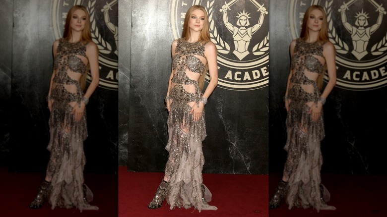 Hunter Schafer at the "Hunger Games" premiere in LA