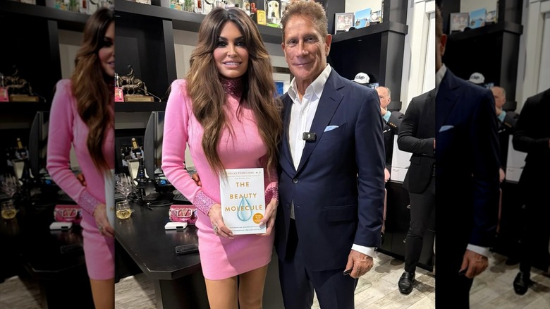 Kimberly Guilfoyle posing in a pink dress