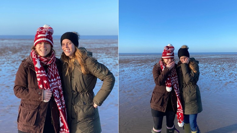 Princess Eugenie and Princess Beatrice waterside