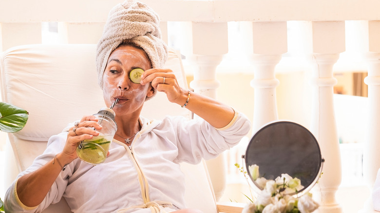 woman having a spa day