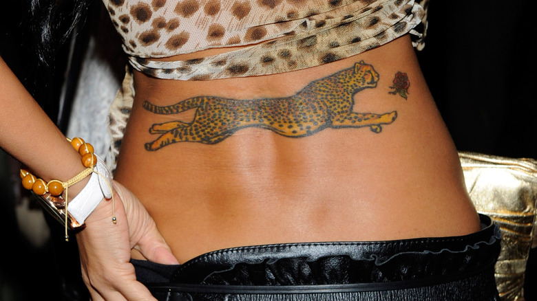 Bai Ling's lower back tattoo