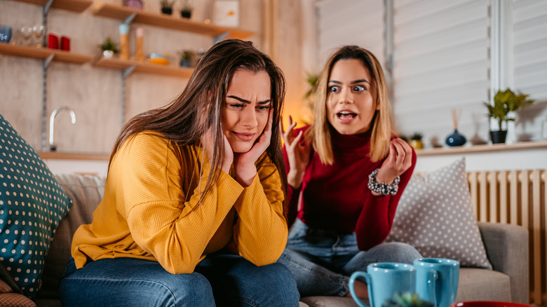 Women arguing at home