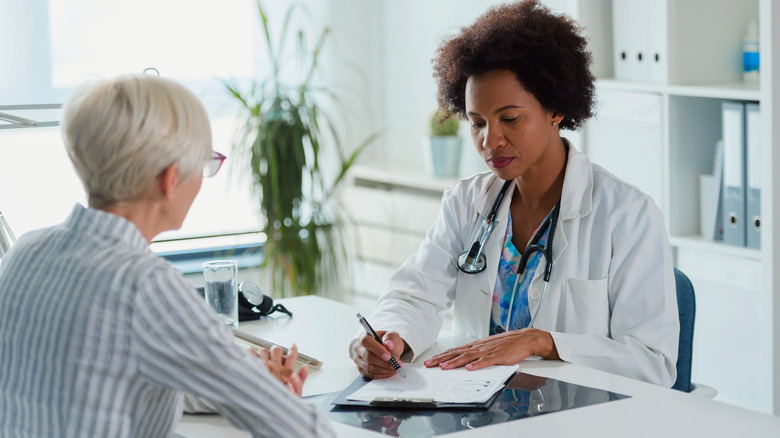 Woman at a doctor's appointment