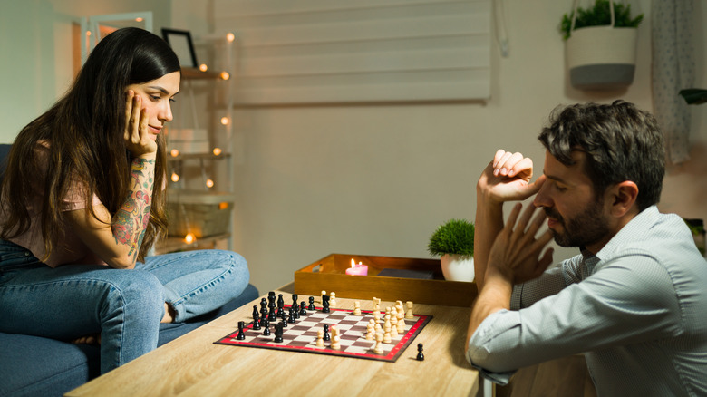 Couple compete in chess match