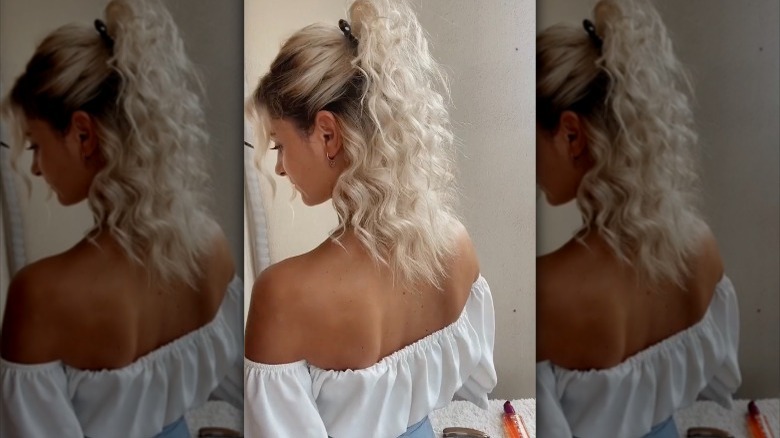 Banana clip in blonde  hair