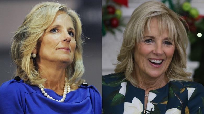 Dr. Jill Biden in 2008 and in 2021.