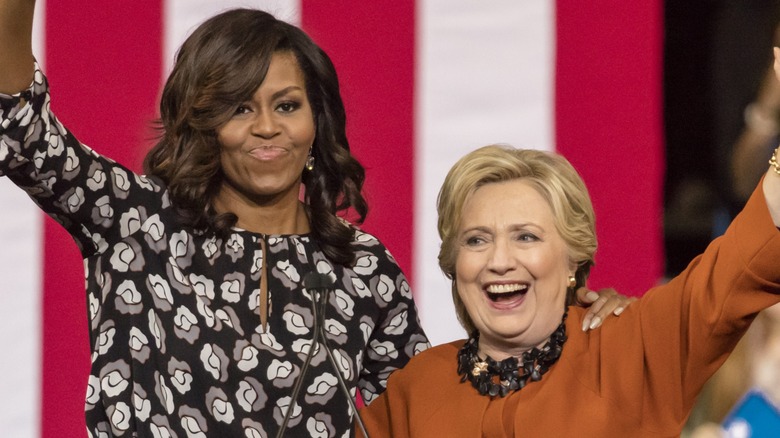 Michelle Obama and Hillary Clinton together.