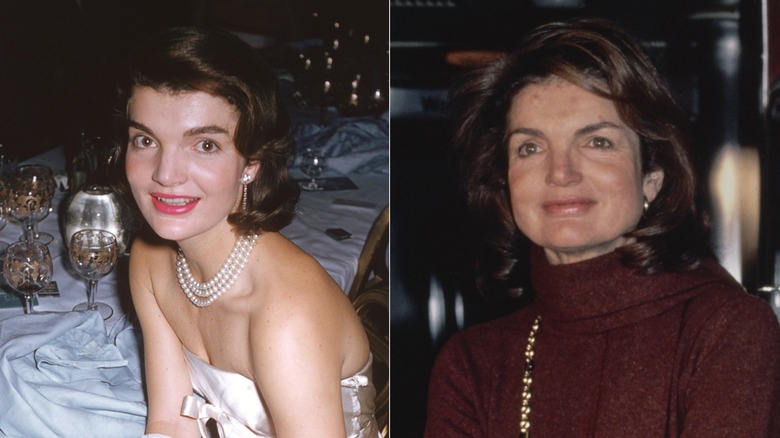 Jacqueline Kennedy in 1958 and in 1987.