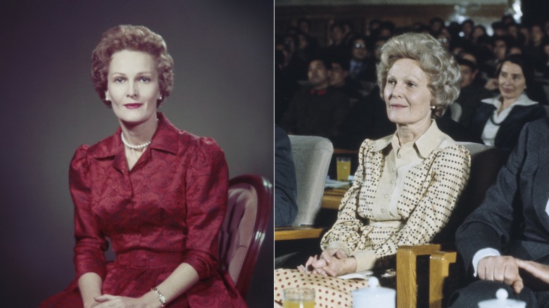 Patricia Nixon in 1955 and in 1976.