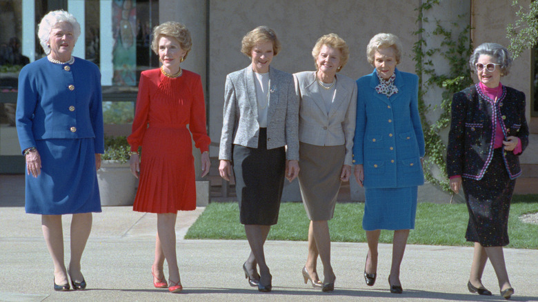 Barbara Bush, Nancy Reagan, Rosalynn Carter, Betty Ford, Pat Nixon and Lady Bird Johnson