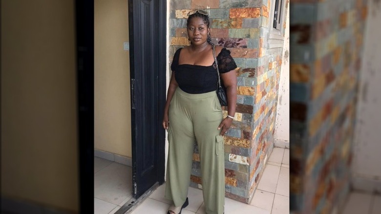 Woman wearing cargo pants