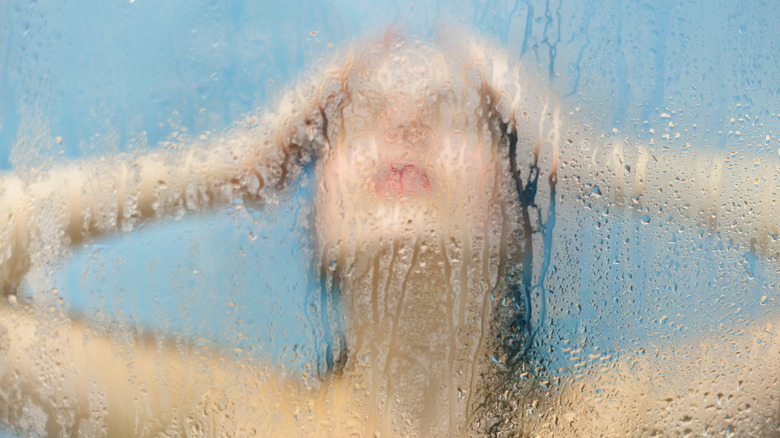 woman in shower