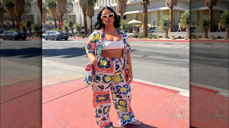 Patterned button-down short-sleeve shirt