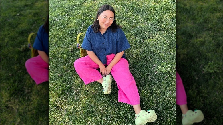 Half-tucked short-sleeve button-down