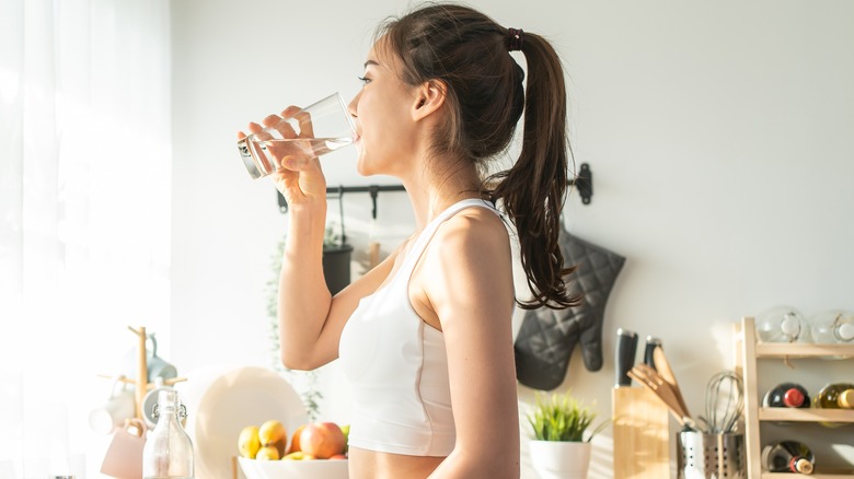 Woman drinking water