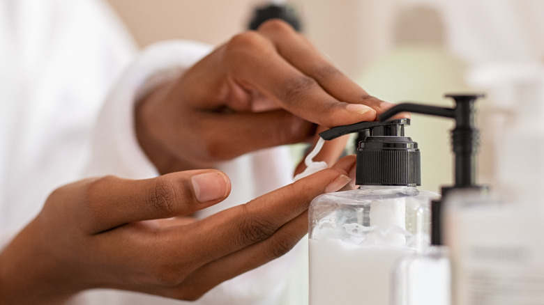 woman with moisturizer