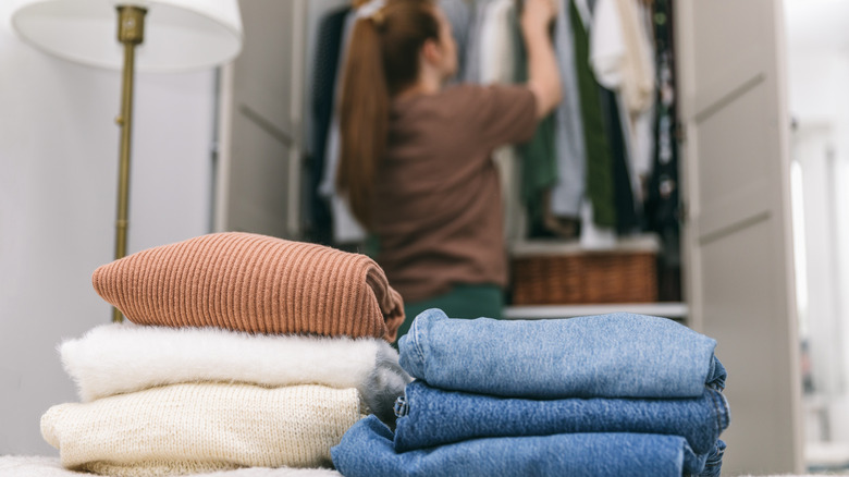 woman purging her closet