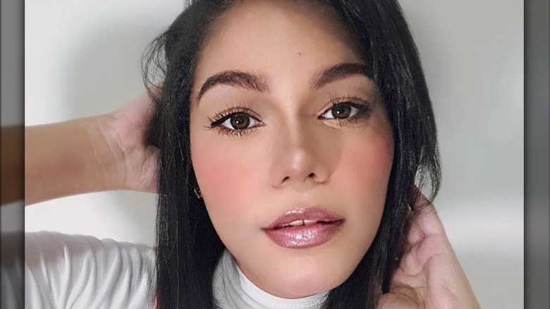 woman with diamond lipstick