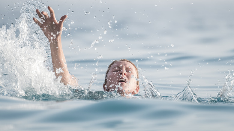 Woman in water in danger