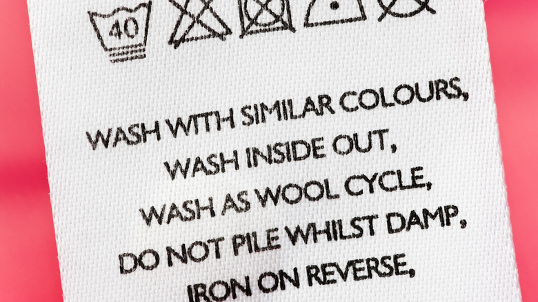 clothing care label