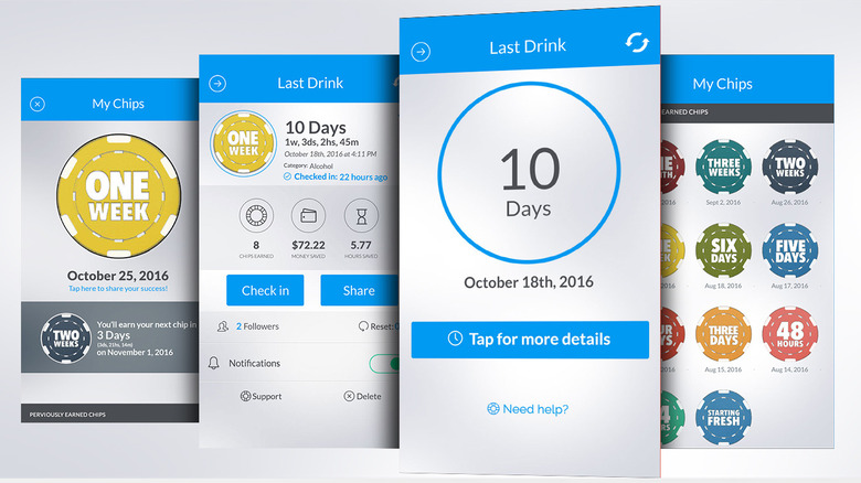 Screenshots of the NOMO app