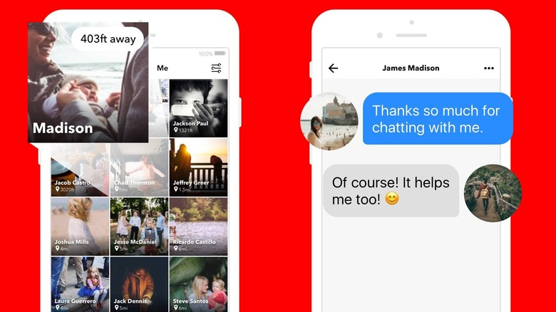 Screenshots of Sober Grid app