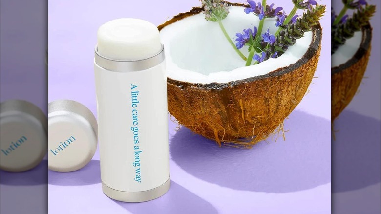 white and silver solid lotion