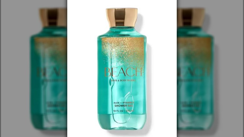 Blue bottle of body wash