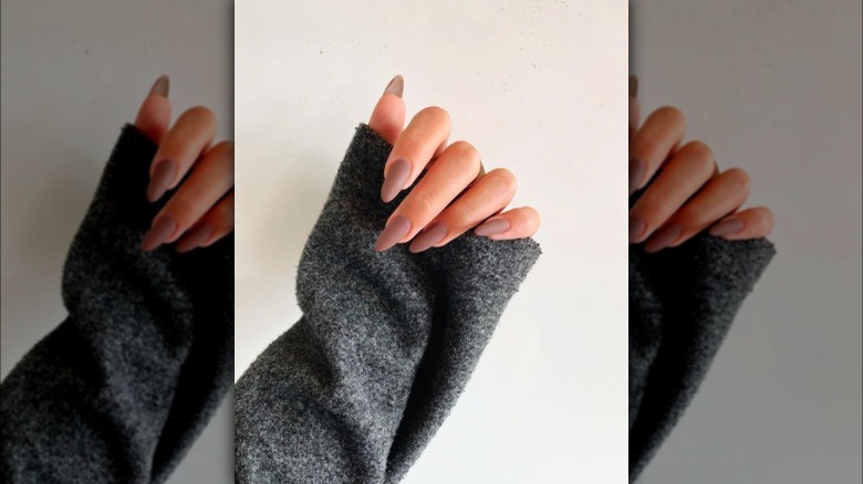 matte brown nails