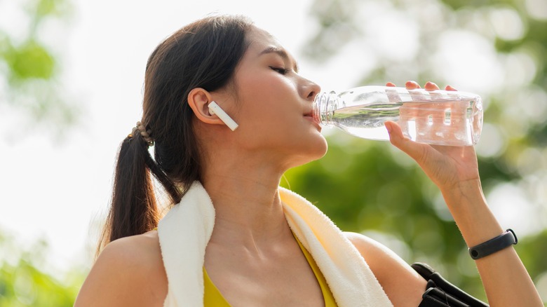 Woman drinking water
