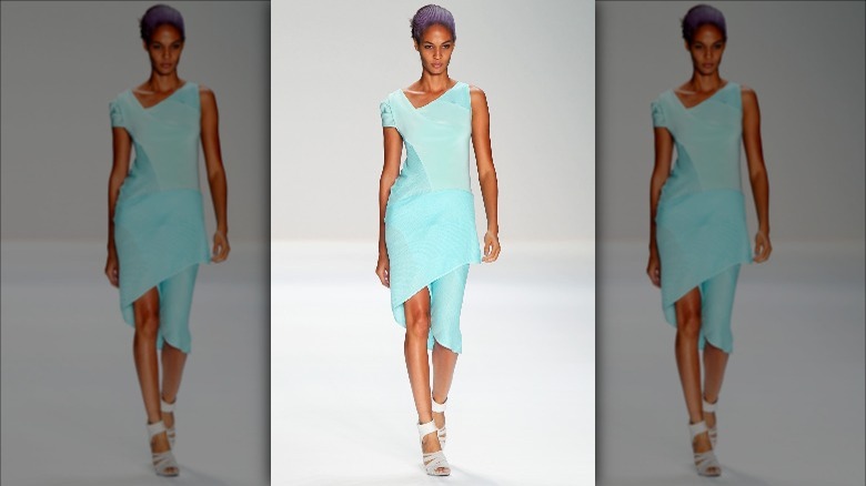 Asymmetrically hemmed dress