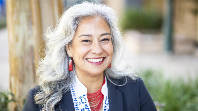 woman with grey hair