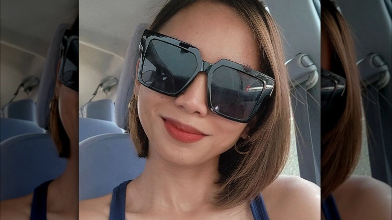 A woman with an asymmetrical bob