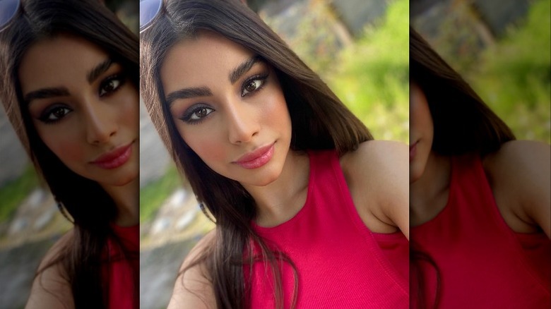 Brunette woman with smoky eyes