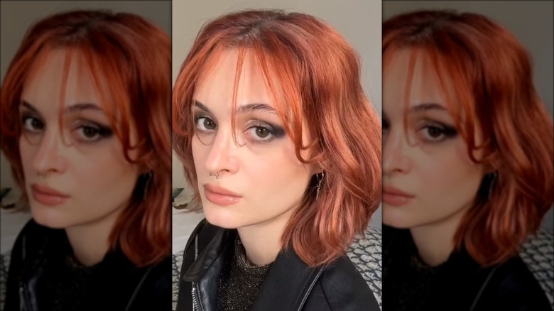 Short wavy hairstyle with fringe