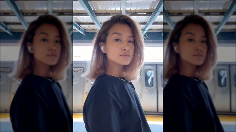 Short cut side swept style