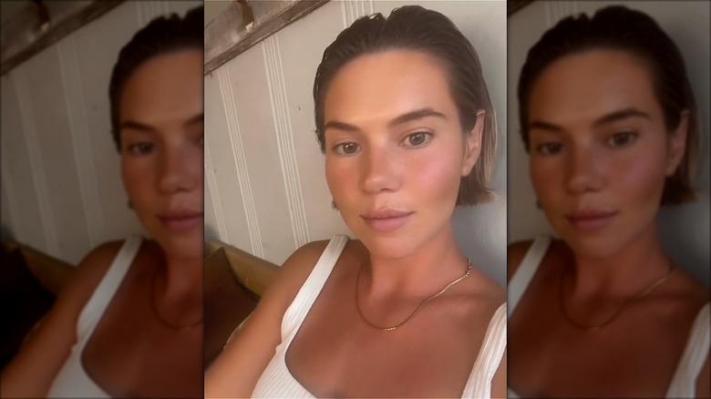 Woman with wet look bob