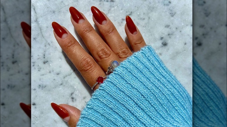 half moon nails manicure