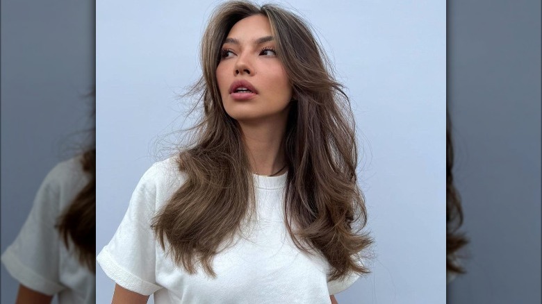 long hair with curtain bangs