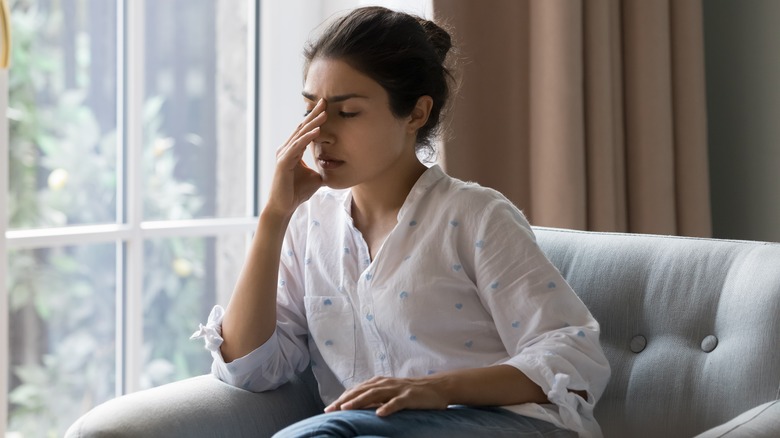 woman looking stressed out