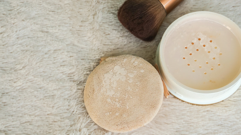 Translucent powder and brush
