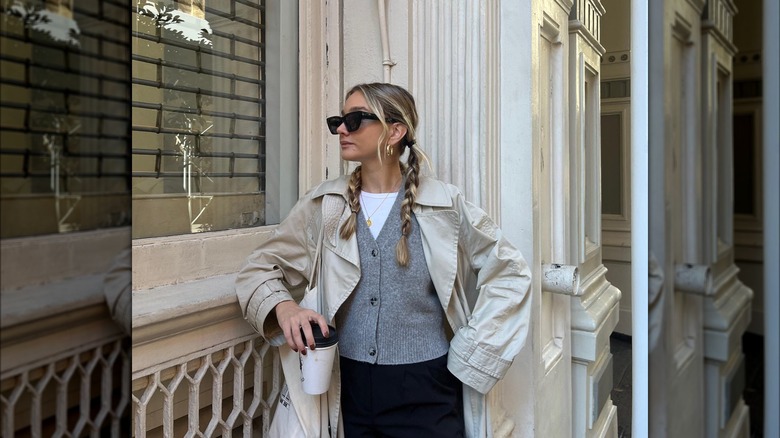 Sweater vest under a jacket