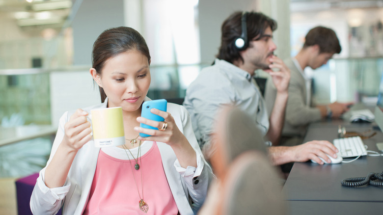 Texting while on computer