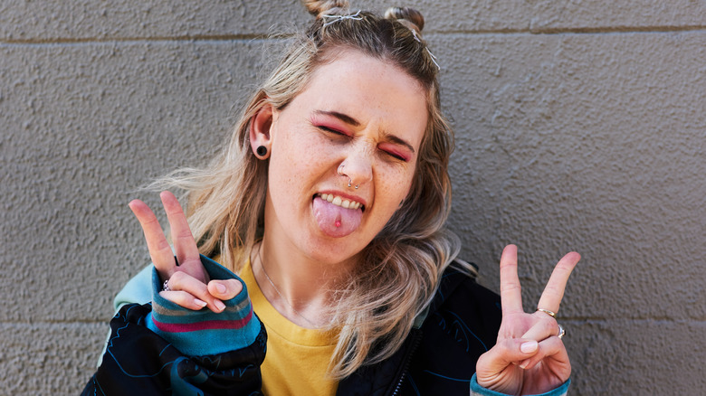 girl with tongue pierced